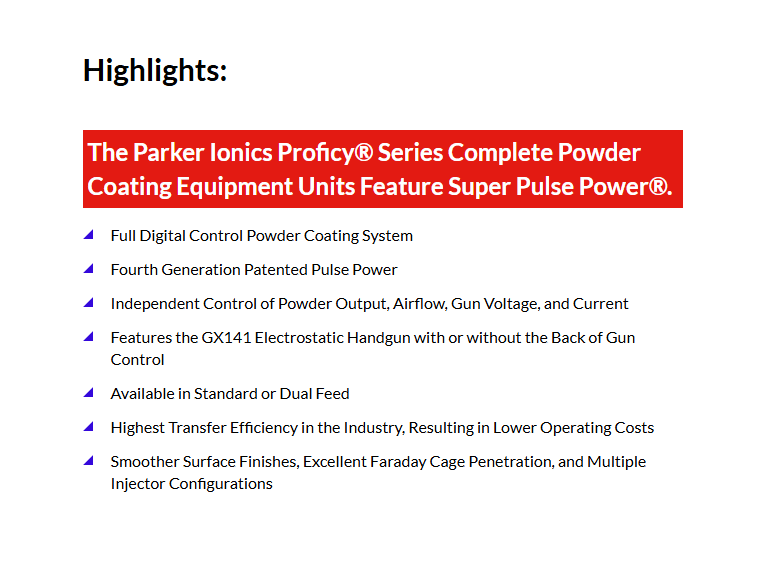 Parker Ionics Proficy Highlights